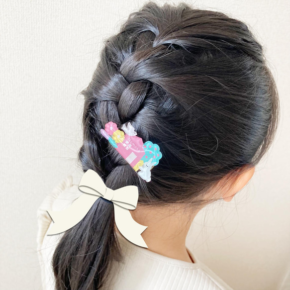 「森のおうち」名入れブローチ/ヘアクリップ 4枚目の画像