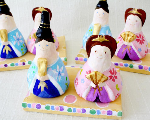 最終販売〜期間限定○送料無料キャンペーン○お座りお雛様張り子セット