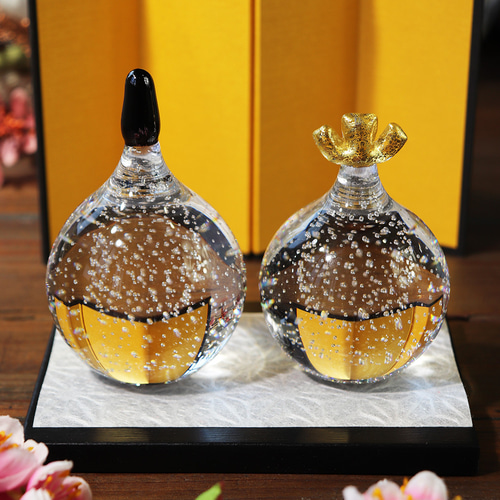 ガラスのお雛様 雫」【箱付き】シンプル 飾りやすい 可愛い ナチュラル