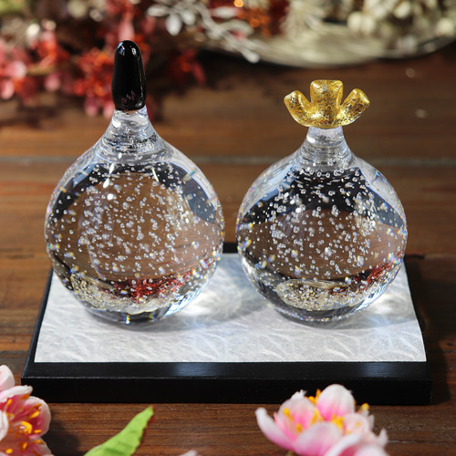 ガラスのお雛様 雫」【箱付き】シンプル 飾りやすい 可愛い ナチュラル