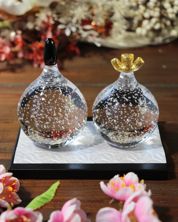 ガラスのお雛様 雫」【箱付き】シンプル 飾りやすい 可愛い ナチュラル