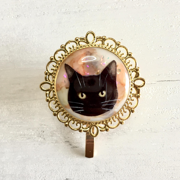 【ポニーフック】ほんわか水彩が心地いい黒猫のポニーフック 2枚目の画像