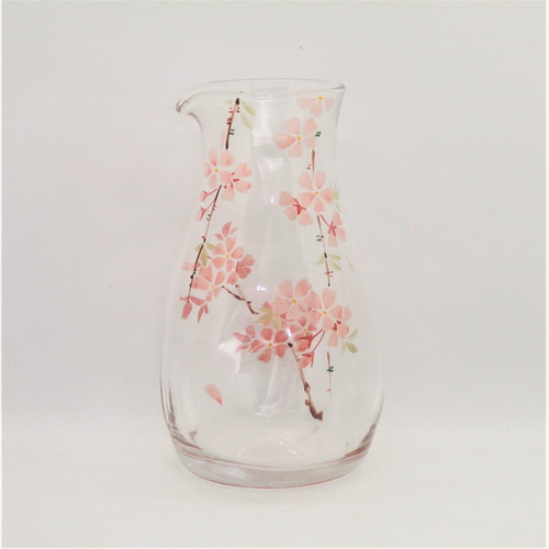 京色絵ガラス「桜」カラフェ 徳利 京絵付けガラス 京都 京焼 清水焼