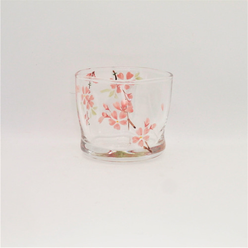 京色絵ガラス「桜」ミニグラス 京絵付けガラス 京都 京焼 清水焼
