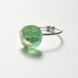 RE:born - glass gem　ガラスリング　フォレストグリーン 4枚目の画像
