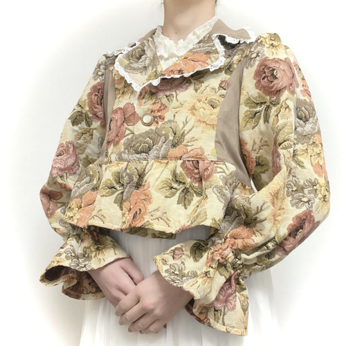 花柄ゴブランエレガントフリルジャケット ジャケット Lappy mily 通販