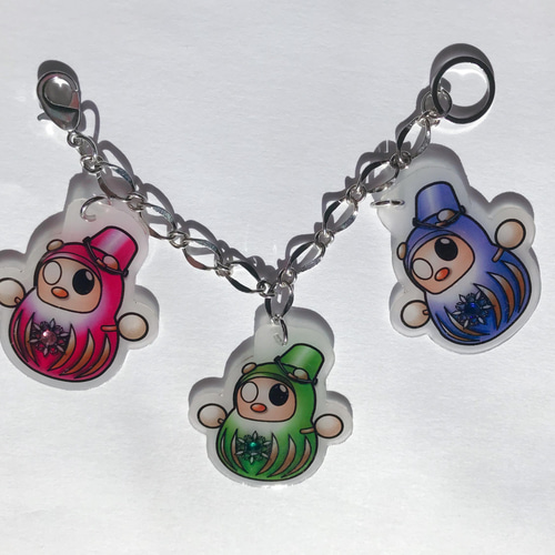 スノーマンチャーム　雪だるま　キーホルダー　ガチャ詰め　ビーズチャーム　ブラック SnowMan 推しくま 雪だるま SnowWorld チャーム キーホルダー