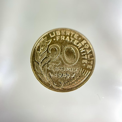 フランス20センティーム銅貨コインリング11号現品即納 6枚目の画像