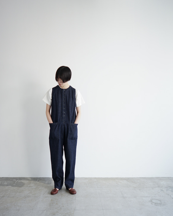 organic cotton 12.5oz denim jeans/overall/indigo 1枚目の画像