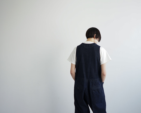 organic cotton 12.5oz denim jeans/overall/indigo 7枚目の画像