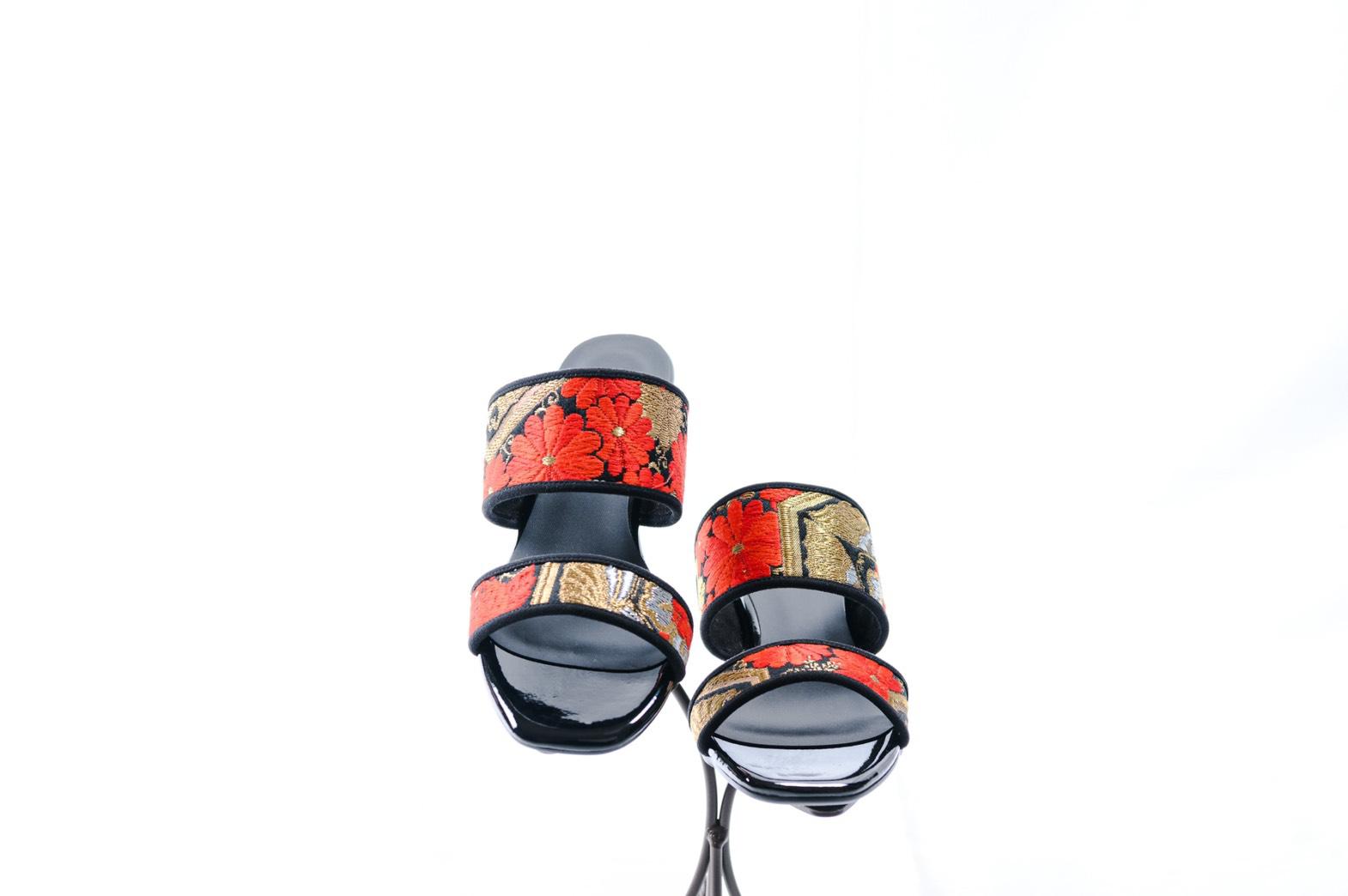 西陣織　袋帯　亀甲菊　23.0cm