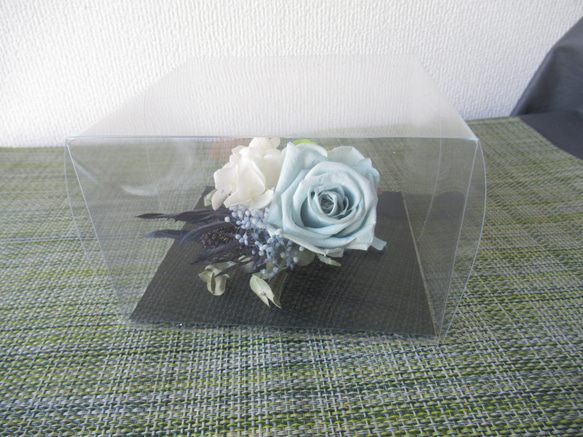 【結婚式・入学式・卒業式】プリザーブド・ドライフラワー ❀コサージュ❀　ブルー 5枚目の画像
