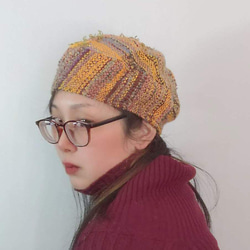 手織り ベレー帽　秋冬糸 3color 13枚目の画像