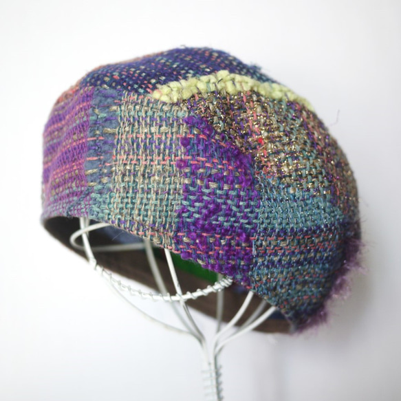 手織り ベレー帽　秋冬糸 3color 6枚目の画像