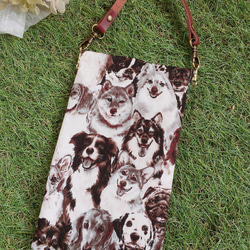 オトナかわいいスマホケース　動物　犬　スマホショルダー　スマホポーチ 6枚目の画像