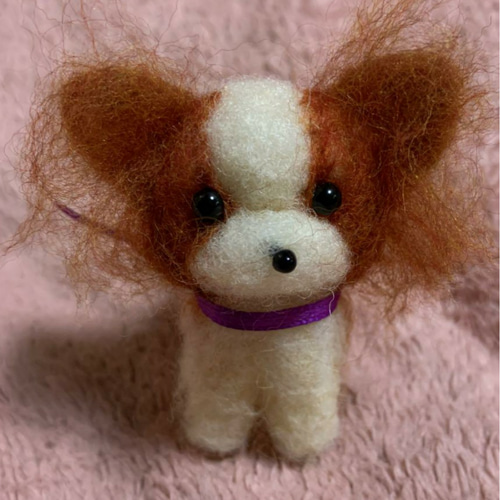 注文製作〕羊毛フェルトハンドメイドパピヨン 羊毛フェルト moemo 通販 