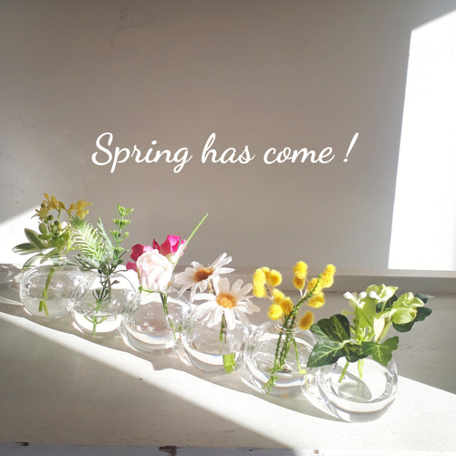 春の彩り・まるで本物・6連造花インテリア×マジカルウォーター アート