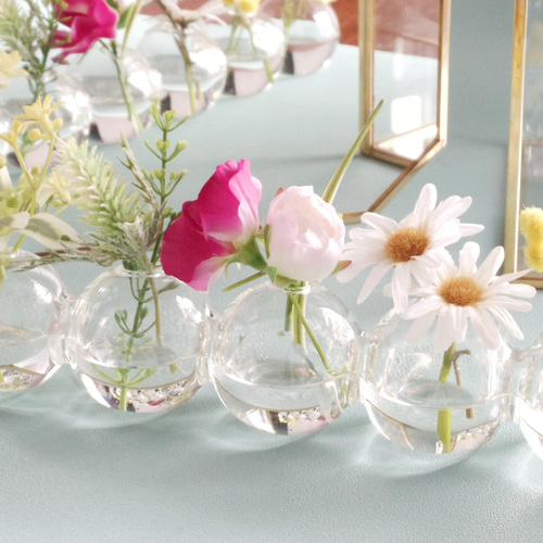 春の彩り・まるで本物・6連造花インテリア×マジカルウォーター アート