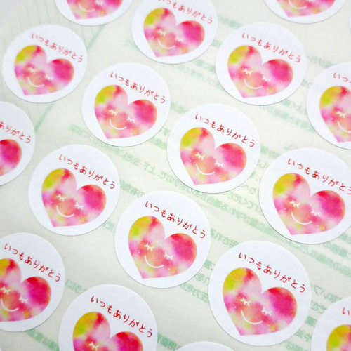 ○30】✱サンキューシール ✱名入れ ✱御礼 ✱ハート水引 ✱48枚