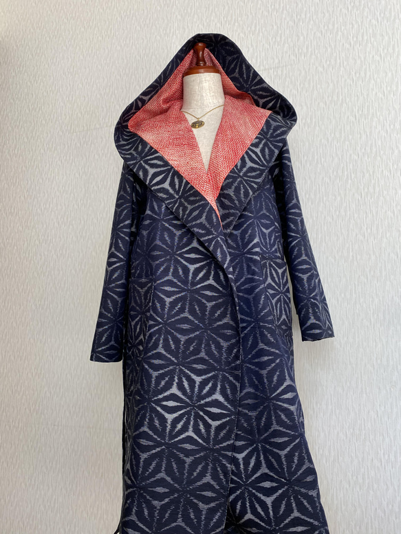 着物リメイク フードコート コート アトリエかのこ 通販 13345368