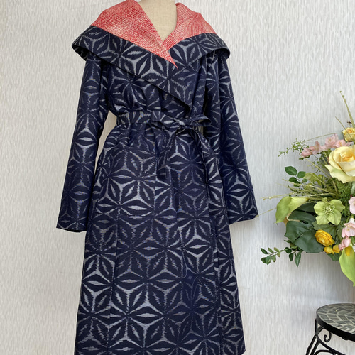 着物リメイク フードコート コート アトリエかのこ 通販 13345368