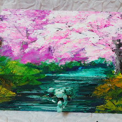油絵 絵画 桜ボックス 2枚目の画像