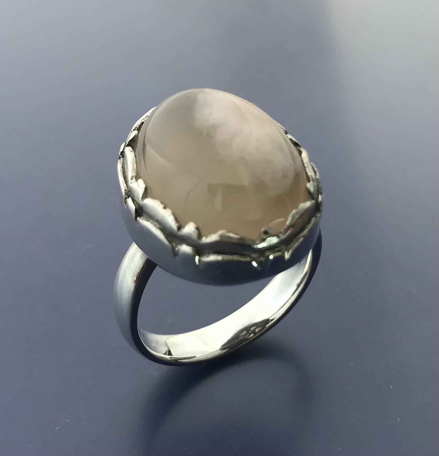 シルバーリング、チェリーブロッサムinアゲート