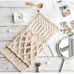 送料無料】マクラメ編み インテリア タペストリー 壁掛け ポケット