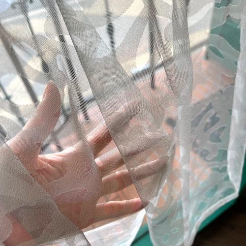 グレーの幾何学模様カフェカーテン カーテン LiSARA 通販 13345828