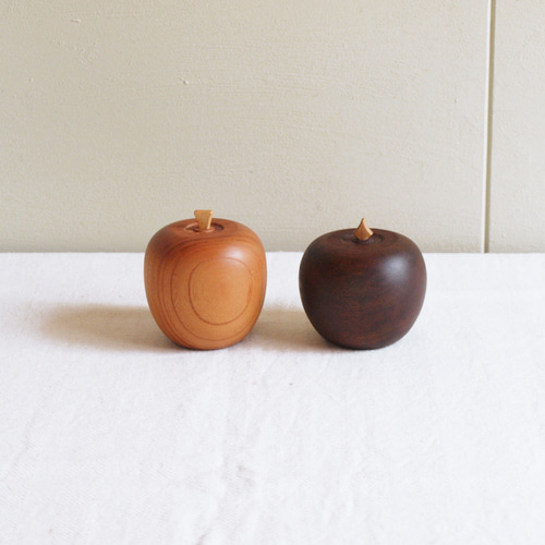 木製 りんご ウォールナット材 オブジェ その他インテリア雑貨 木工 木