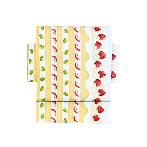 ファブリック名古屋帯【いちごのショートケーキ】 和装小物（帯・半襟