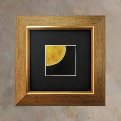 Sold『moon』純金箔の金継ぎアート インテリア モダン シンプル 月 エネルギー 癒し ゴールド 宇宙 シック 1枚目の画像