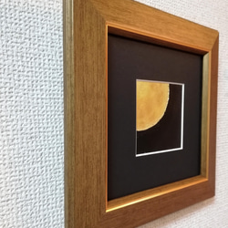 Sold『moon』純金箔の金継ぎアート インテリア モダン シンプル 月 エネルギー 癒し ゴールド 宇宙 シック 4枚目の画像