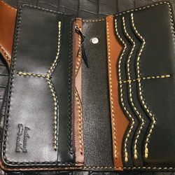 Gravy Leather スモールクロコダイル×栃木レザー シルバー950ライダース ロング ウォレット ワニ革 財布 4枚目の画像