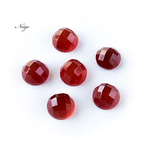 レッドアゲート ラウンド カボションカット6×6mm 4粒 天然石パーツ販売