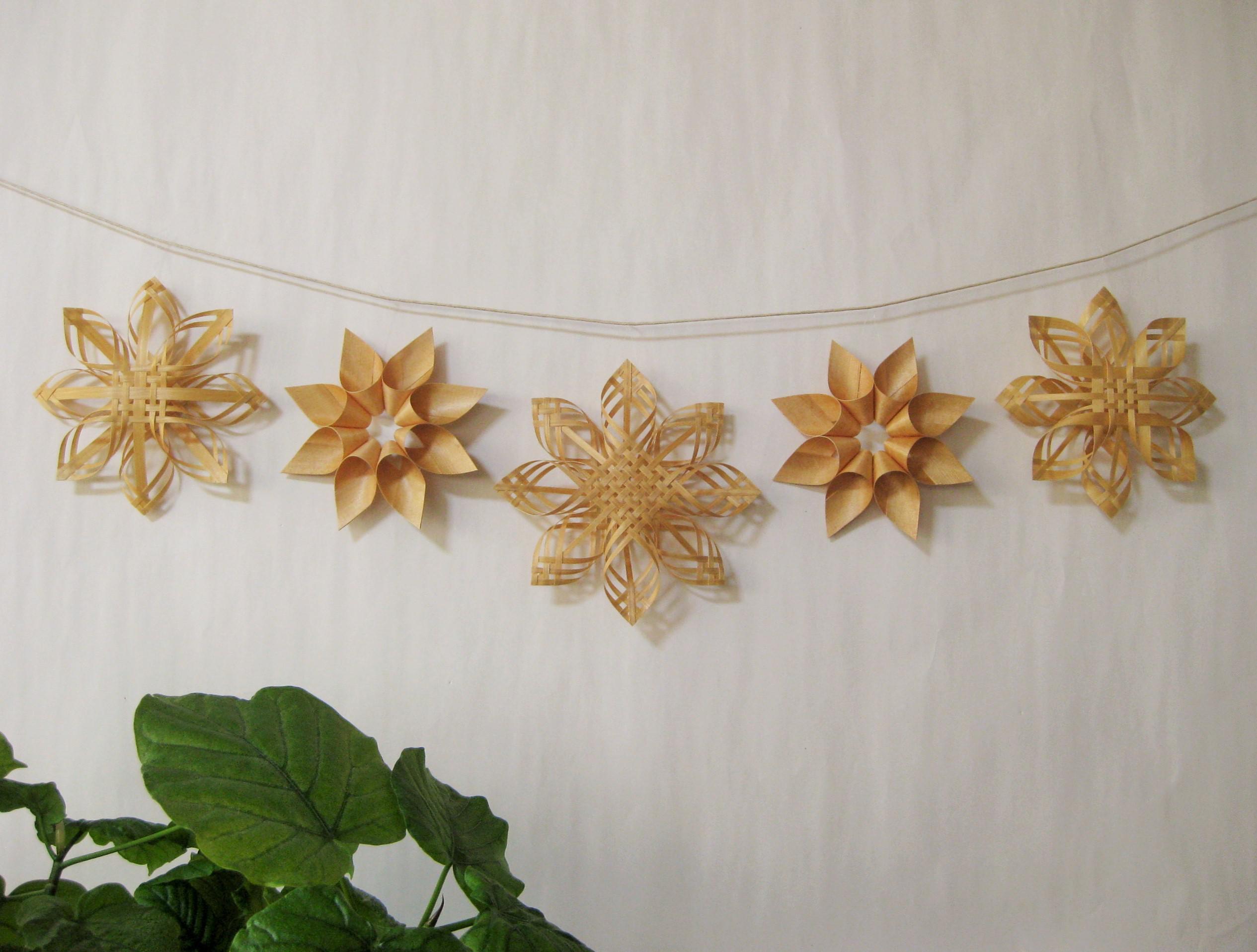 五つの星　ウッドオーナメント＊ガーランド