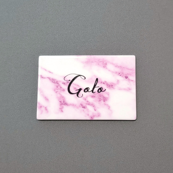 オリジナル表札【正方形】ꕥ大理石風 2枚目の画像