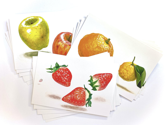 【ポストカード1５枚セット】ちょっと不思議な「Ukabu Fruits」ポストカードセット 1枚目の画像