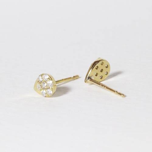 k18 ティアドロップピアス 雫型 0.14ct 天然ダイヤモンド