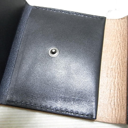 【セール】レザー　ブライドルレザー風ヌメ革　三つ折り財布　黒 7枚目の画像