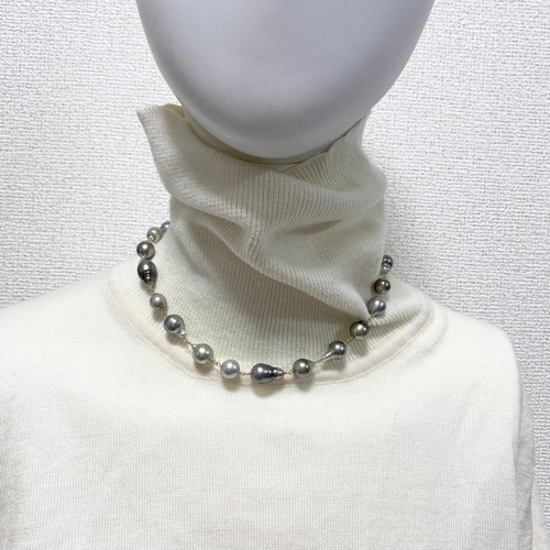 ヨーロッパ ヴィンテージ 黒蝶バロック ショコラパール シェル ネックレス v_429944_00.jpg?$500$