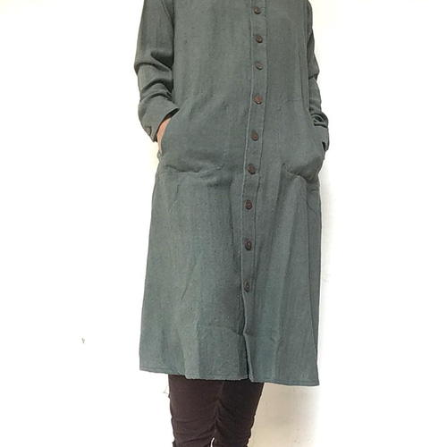 非暴力! Raw silk ローシルク クルタ ワンピース ☆不殺生