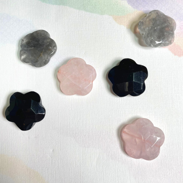 オニキス 穴あけ素材 天然石 梅型 水晶 チャクラ ハンドメイド DIY 癒し051723 5枚目の画像