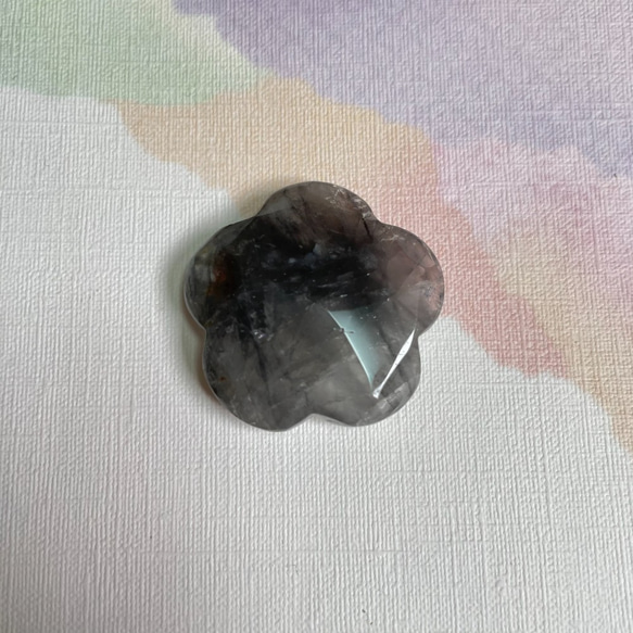 クラウディクォーツ 穴あけ素材 天然石 梅型 水晶 チャクラ ハンドメイド DIY 癒し051724 3枚目の画像