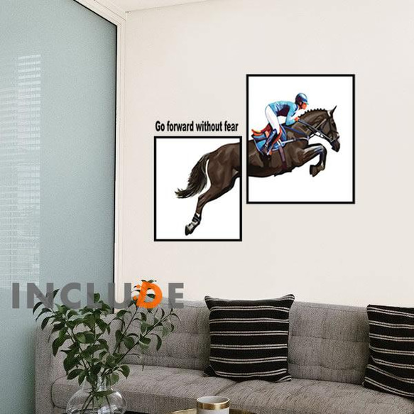285 ウォールステッカー 壁ステッカー 馬 ホース 障害競走 馬の魅力 競走馬 血統 美しい やさしくて でかい 2枚目の画像