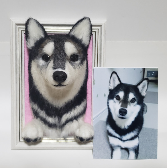 羊毛フェルト　オーダー「」リアルで可愛いワンちゃん(ネコちゃん)額飾り 羊毛フェルト オーダー 「リアルでかわいい」ワンちゃん（ネコ