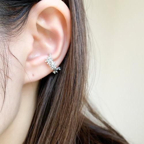 れかふかページ ニョロロイヤーカフ シルバー925 粘菌 イヤーカフ sizle〔シズル