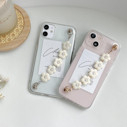 ✿iPhone15シリーズ対応✿ キーリングハンガー【White flower】iPhoneケース 7枚目の画像