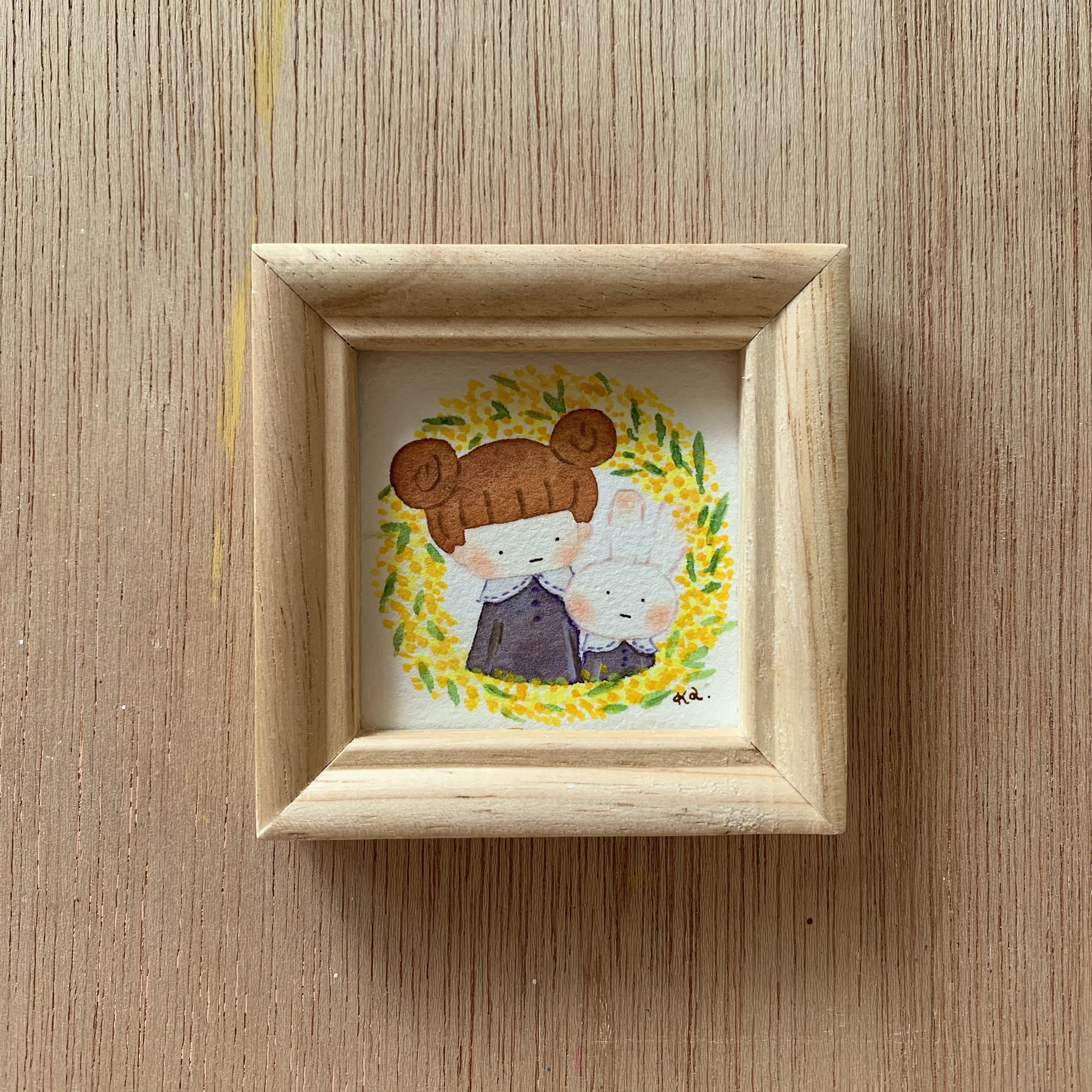 特集掲載作品「ミモザの花は」ミニ額　原画