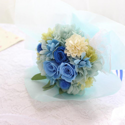 青ブルーの花束♥卒業式や送別に。 1枚目の画像